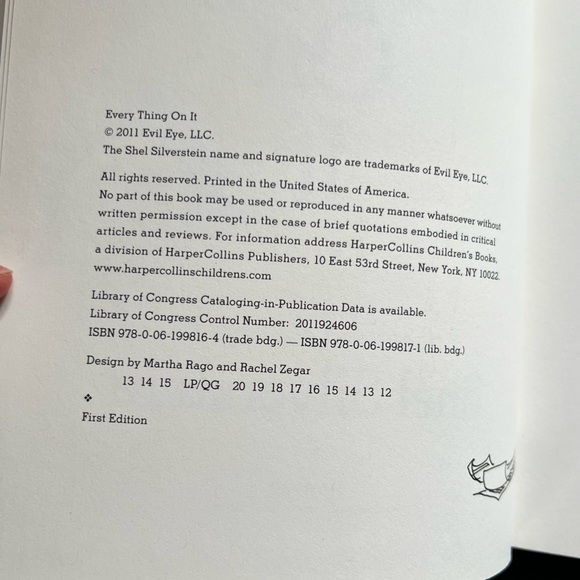 First 1st Edition Shel Silverstein Hardback Book, Everything On It - Picture 4 of 10